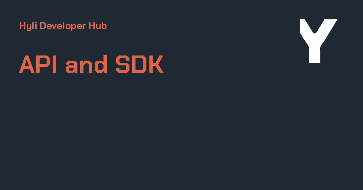 API and SDK - Hyli Developer Hub